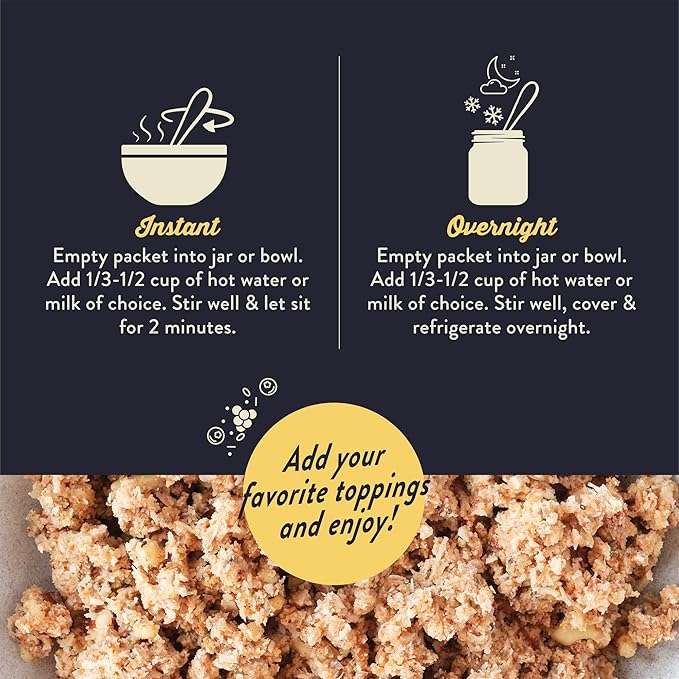 Wella Cereal Oatmeal Alternative, Gluten-Free Breakfast Hot Cereal, Grain-Free Paleo Organic Vegan High Protein Superfood, Plant-Based Non-GMO, Low in Net Carbs, Single-Serve Packets, Snickerdoodle Flavor (10 Count, 1.6 oz. Packets)