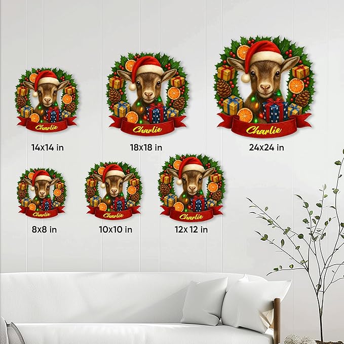 Custom Goat Metal Sign – Personalized Name Wall Decor for Porch, Yard Barn, Farmhouse, or Living Room – Unique Gift for Mom, Daughter, Farmer, or Goat Lover on Birthday or Housewarming