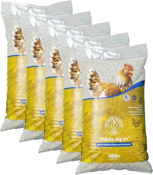 50 lbs (5-Pack) – Dust-Free, Odor-Control Bedding for Chicken Coops, Nesting Boxes, and Runs – Natural Poultry Litter, 100 lbs Total