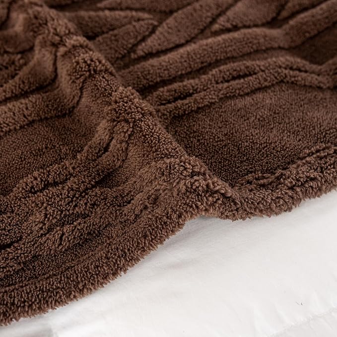 YUSOKI Sherpa Throw Blanket(Without Pillows)-3D Stylish Design Super Soft Cozy Blanket Thick Plush Fluffy Blankets for Teen Girls Women Couch Bed Sofa Chair Men Boys Gift(Brown,50"x65")
