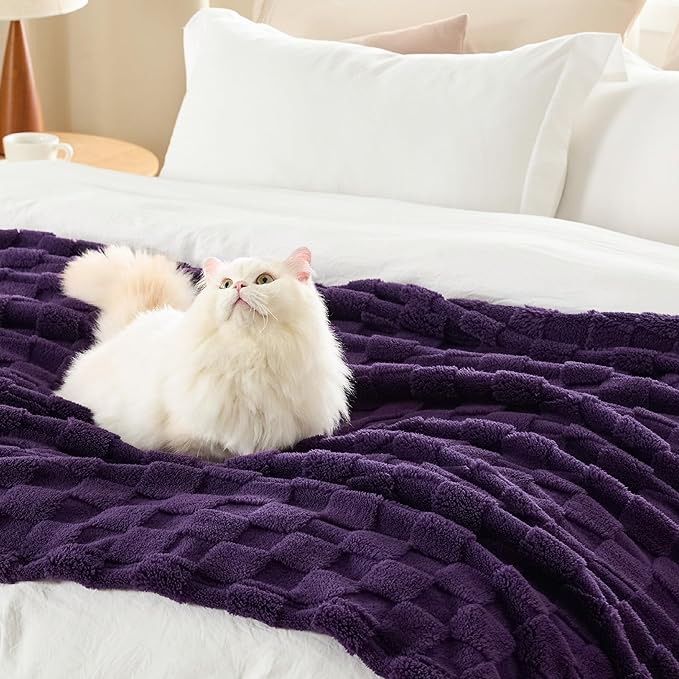 Bedsure GentleSoft King Size Blanket for Bed - Super Soft Cozy Blankets for Women Men Girls, Large Fuzzy Fleece Throw for Bedroom Decor, Purple,108x90 Inches