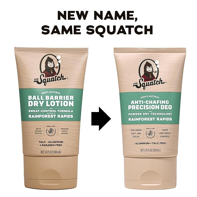 Dr. Squatch Whole Body Deodorant for Men - Odor + Sweat Control - Aluminum + Talc Free - Natural Ingredients - Dermatologist-Tested for All Skin Types - Rainforest Rapids (3.4 fl oz, 2-Pack)