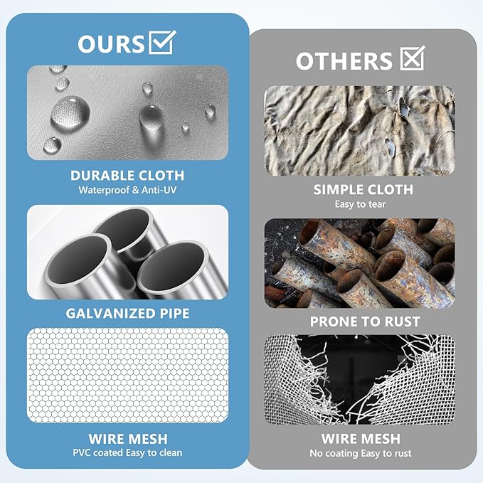 Large Metal Chicken Coop,10x13x6.5FT Chicken Run for Yard with Feeding Door, Round Top Walk-in Chicken Pen,Outdoor Poultry Cage with Anti-UV Cover,Duck Rabbit House