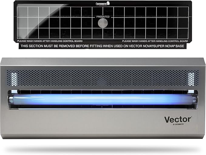Catchmaster Vector 15, UV Light Fly Traps Indoor for Home, Electric Gnat Traps for House Indoor, Shatterproof Bulbs UV Lamp Fly, Insect & Mosquito Killer, Silent Bug Light for Kitchen, Shed, Garage