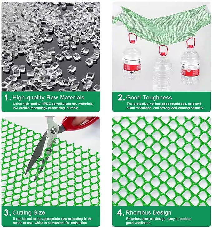 Wire Fence Mesh Green Plastic Mesh Roll 39.3″ Wide Poultry Fencing Multi-Use Garden Fence for Snow Fence Chicken Plants Balcony Protection Barrier(Size:1x30M - Mesh 1.2cm)