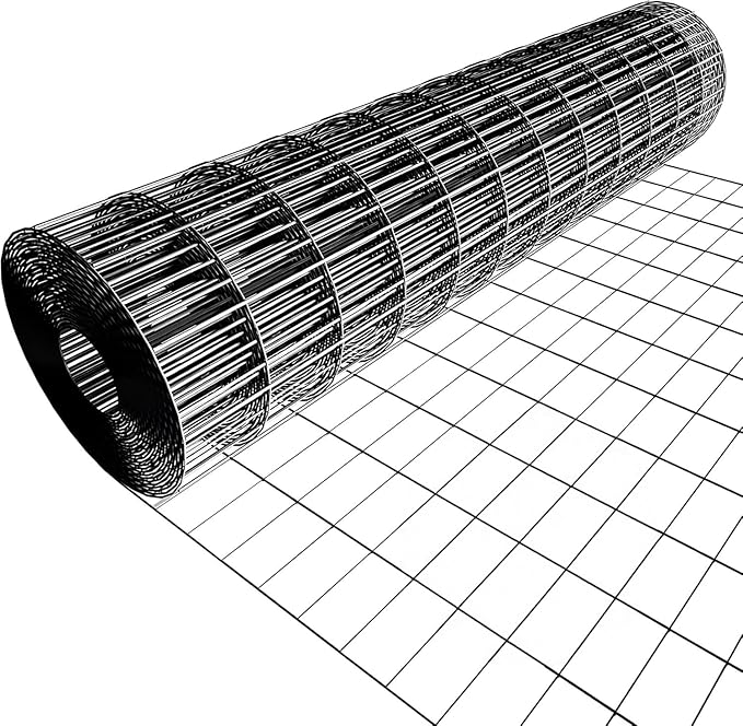 Hardware Cloth for Chicken Wire Fencing of Chicken Coop-2x3in Mesh AWG 16 Gauge 24in x 50ft Black Vinyl Coated Welded Wire Mesh Roll-Animal Fencing, Garden Protection, Predator Barrier