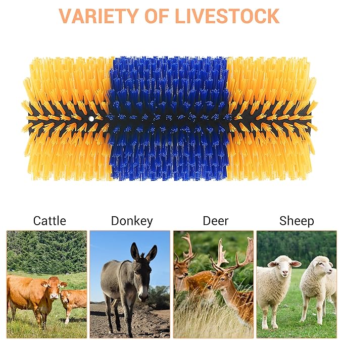 4 Pack Livestock Scratching Brush Horse Massage Grooming Brushes with 8 Screws for Goat,Cattle,Cow,Sheep, Horses,Pigs and Other Animal Back Scratching