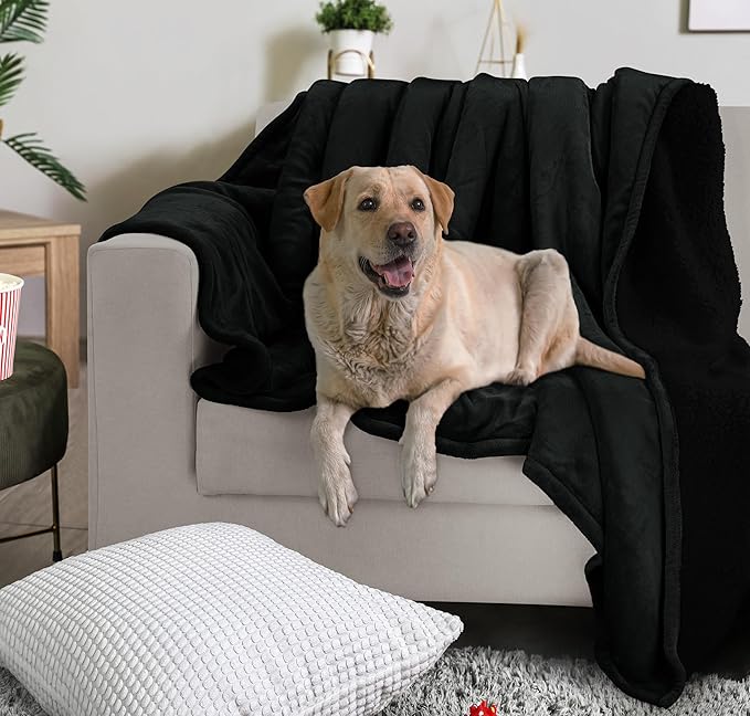 Utopia Bedding Sherpa Blanket Twin Size (Black, 90x66 Inches) - Soft Lightweight Plush Fleece Reversible Blanket for Bed, Sofa, Couch, Camping and Travel