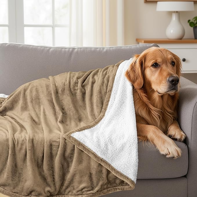 Utopia Bedding Sherpa Blanket Full Size (Camel, 90x84 Inches) - Soft Lightweight Plush Fleece Reversible Blanket for Bed, Sofa, Couch, Camping and Travel