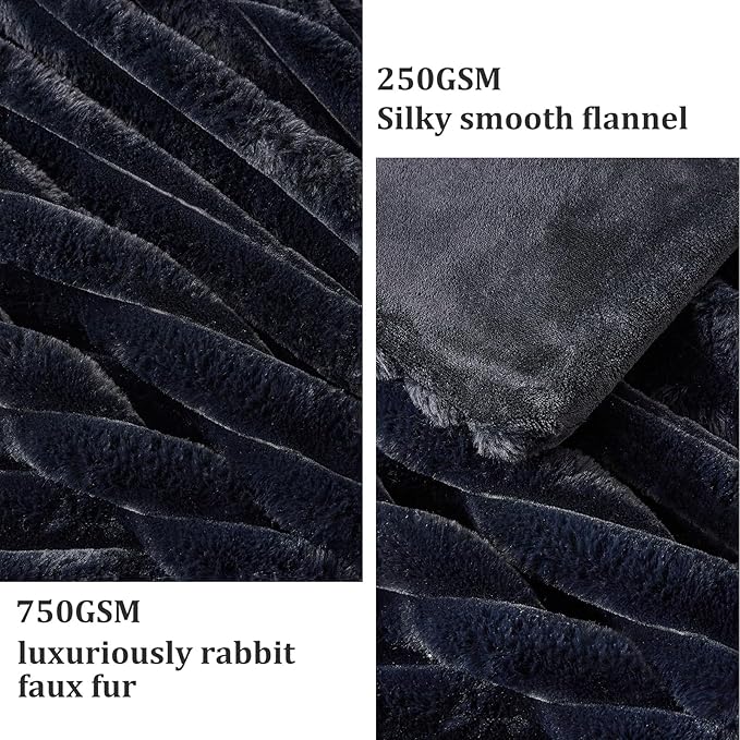 Faux Fur Throw Blanket for Couch, 1000 GSM Cozy Fuzzy Fluffy Soft Plush Thick Bubble Sherpa Blanket for Sofa Bedroom Living Room, Mothers Day Birthday Gifts for Women Home Decor