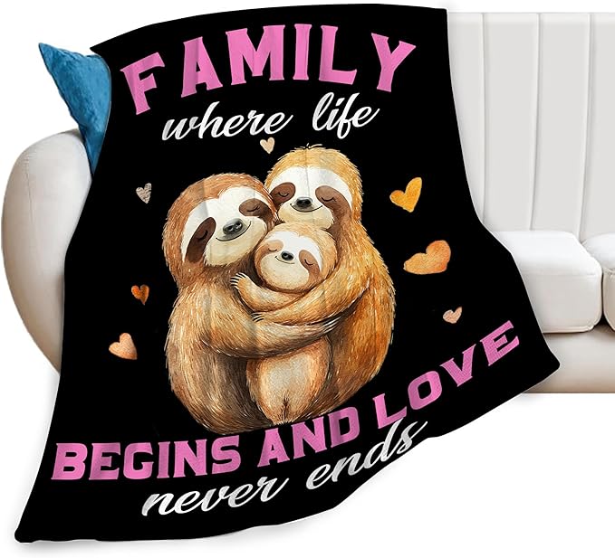 Super Soft Warm Sloth Animal Throw Blanket - Cozy Fluffy Plush Sloth Lightweight Flannel Fleece Blanket for Women, Girls, Kids & Adults - 80"X60"
