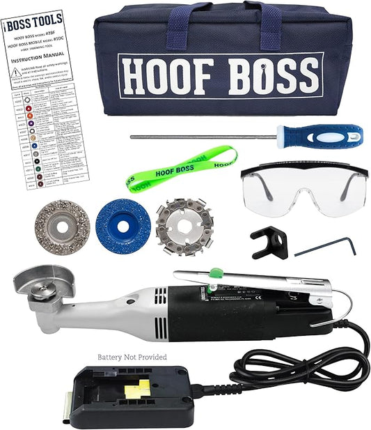Hoof Boss - Goat Hoof Trimmers Basic Mobile Set - Requires 20 Volt Battery Not Included - Goat Hooves Trimmer Tool Kit - Grinder Discs and Accessories Included