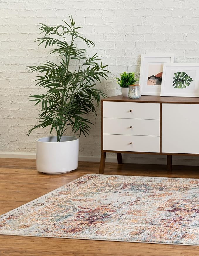 Unique Loom Isabella Collection Area Rug - Adjani (4' 1" x 6' 1" Rectangle, Ivory/ Beige)