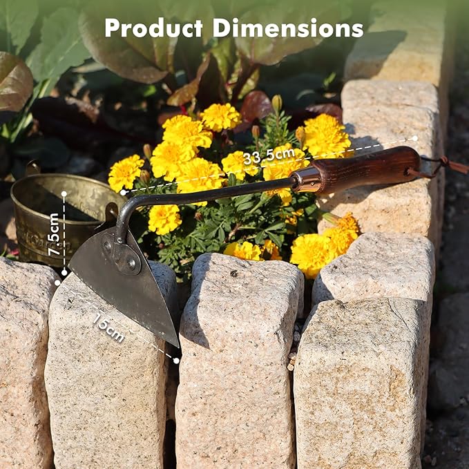 RESTMO Heavy Duty Hoe Garden Tool, Suitable for use on Hard Soil, Thickened Garden Hoe for Weeding, Digging Trenches, Planting Vegetables, and Loosening Soil