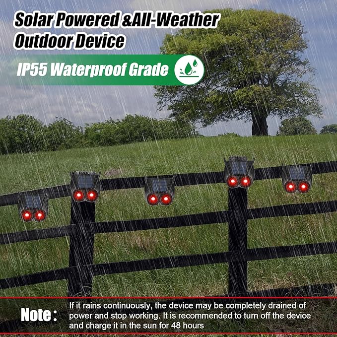 Qualirey 6 Pack Solar Animal Repellent Nocturnal Predator Control Light Animal Repellent for Coyote, Raccoon, Deer, Skunk Outdoor Animal Predator Deterrent Devices for Garden Yard Farm Chicken Coop
