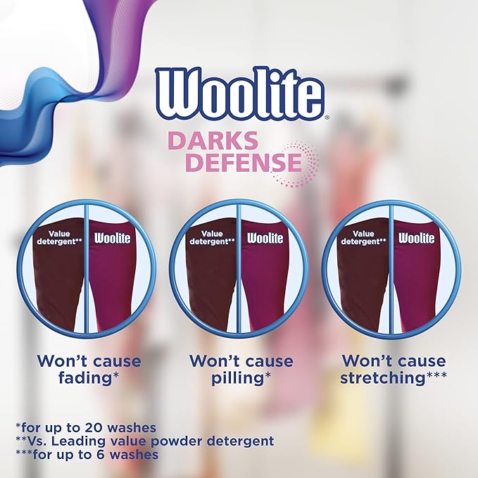 Woolite Darks Defense Liquid Laundry Detergent | 66 Loads | 100 Fl Oz | HE & Regular Compatible | Pack of 2