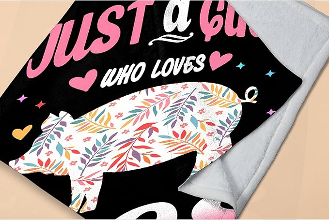 Just Girl Who Loves Pigs Blanket Soft Blankets and Throws Flannel Cozy Lightweight Quilt Gift Perfect for Bed Sofa Couch-80 x60 Large for Adult