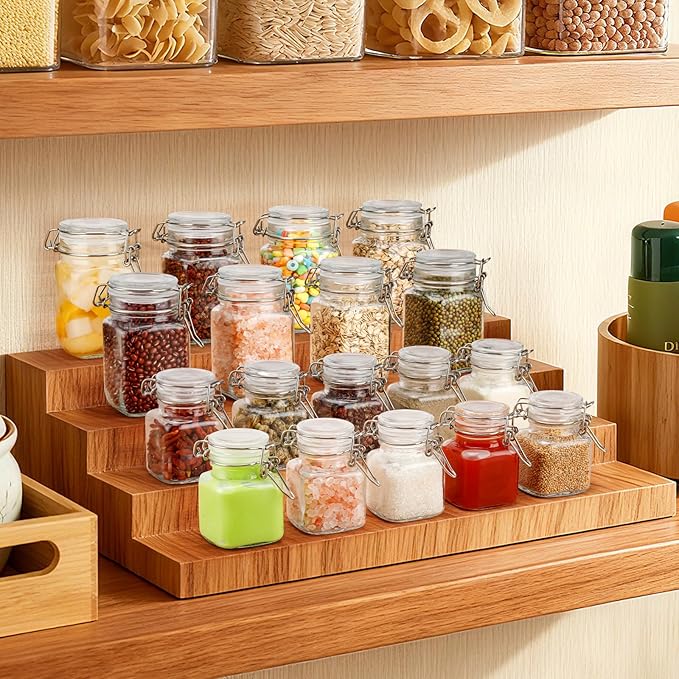 12 Pack Spice Jars, 4 oz Glass Containers with Airtight Lids, Small Herb Jars with Labels for Kitchen Storage