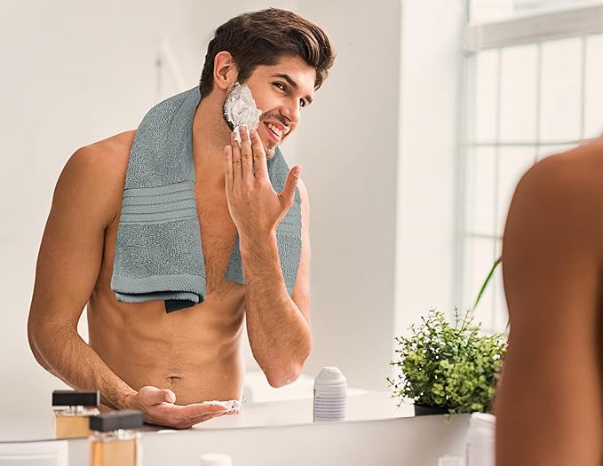Utopia Towels 8 Piece Premium Towel Set, 2 Bath, 2 Hand, and 4 Washcloths, 100% Ring Spun Cotton, Highly Absorbent Towels for Bathroom, Sports, and Hotel, Cool Grey