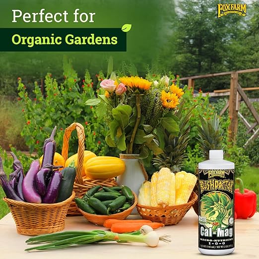FoxFarm BushDoctor Cal-Mag - Liquid Calcium & Magnesium Supplement, Prevents Blossom End Rot & Tip Burn - Formula with 3% Calcium, 0.9% Magnesium for Gardening- NPK 1-0-0 (Quart)