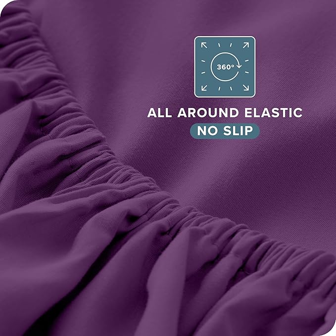 Bare Home Twin Sheet Set - 1800 Ultra-Soft Microfiber - Double Brushed - Deep Pockets - Easy Fit - Extra Soft - 3 Piece Set - Bedding Sheets & Pillowcases (Twin, Plum)