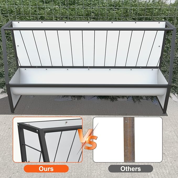 5 Ft Pasture Hay Feeder Black, Heavy Duty Galvanized Steel Livestock Hay Feeder, Outdoor Pasture Feeder for Sheep, Goats, Pony and Miniature Horses