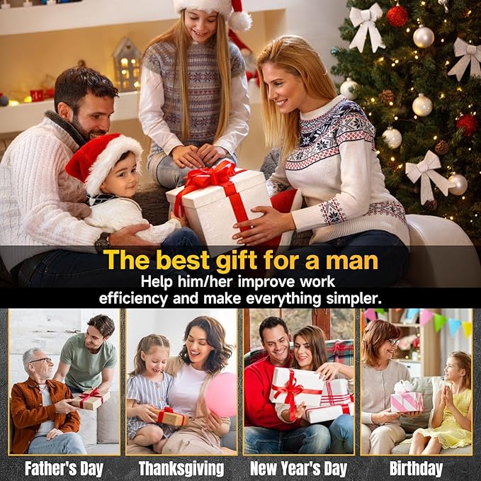 Heavy Duty Power Tool Organizer Wall Mount with Charging Station, 4 Layer Tool Storage Rack with 8 Drill Holder & Power Strip for Garage Workshop