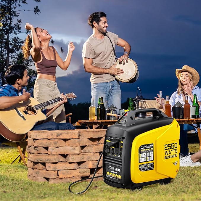 2550-Watt Portable Inverter Generator for Home Use, 4L/1.06Gallon Large Fuel Tank Up to 10 Hours Use, 120V Gas Powered Generator Super Quiet - EPA Compliant,Yellow