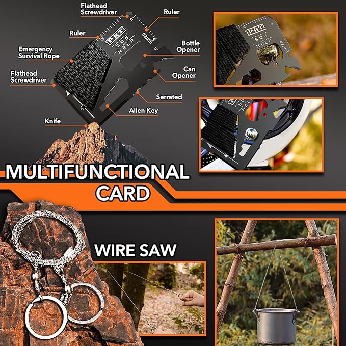 Dusor 19 in 1 Survival Kit Stocking Stuffers for Men, Mens Gift for Christmas 2025, Hunting Fishing Accessories Gifts, Camping Essentials Gifts for Men Who Have Everything, Survival Gear and Supplies