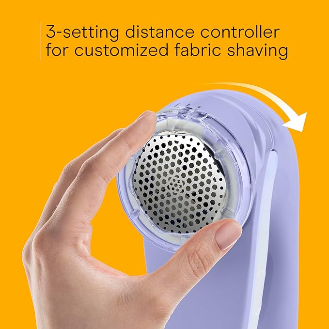 Conair Fabric Shaver and Lint Remover, Battery Operated Portable Fabric Shaver, Lavender