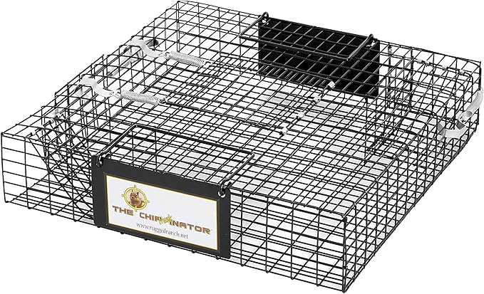 Rugged Ranch 2-Pack Chipmunkinator Multi-Catch Chipmunk Trap, Wire Cage, 14.5"x4"x14.5" Each - Live Catch-and-Release, 2-Door Humane Rodent Control, No-Poison Outdoor Use