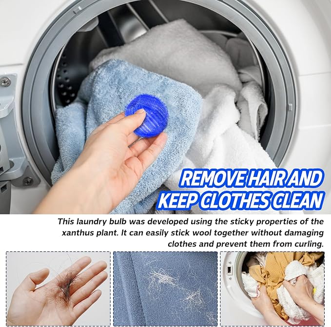 Pet Hair Remover for Laundry, 12 PCS - Reusable Dog & Cat Hair Remover Tool, Effectively Removes Pet Hair, Lint and Dander from Bedding and Clothing, Suitable for Washing Machines, Dryers