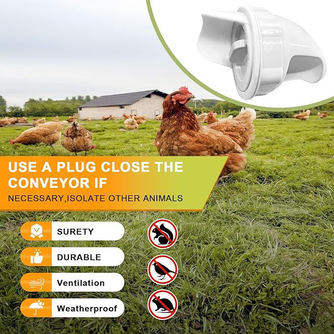 Chicken Feeder Port No Waste, Automatic Chicken Feeder Cups for Rain Proof Poultry Feeder Gravity Feed, DIY Fit for Buckets, Barrels, Bins (4 Ports,1 Hole Saw)