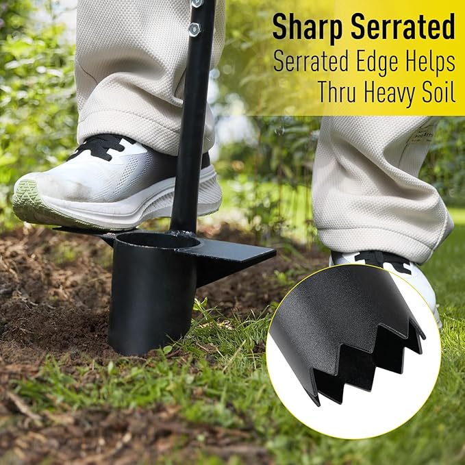 Jardineer 2PCS Bulb Planter Tools Set, Long Handle Garden Transplanter and Small Bulb Planting Tool with Deep Marker, Ideal for Planting Bulbs, Seedlings, Flowers & Vegetables