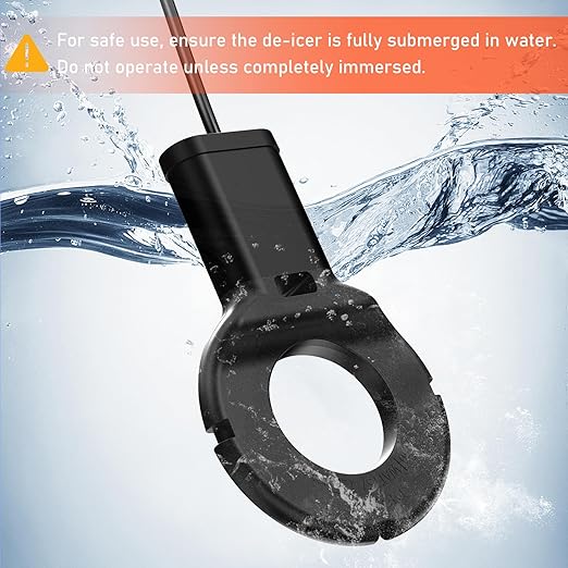 250W Utility De-Icer Submergible Cast Aluminum Chicken Water Heater for Livestock Tank Heater Winter Bird Bath HeaterPower Cord 9.8 Ft Darkgray