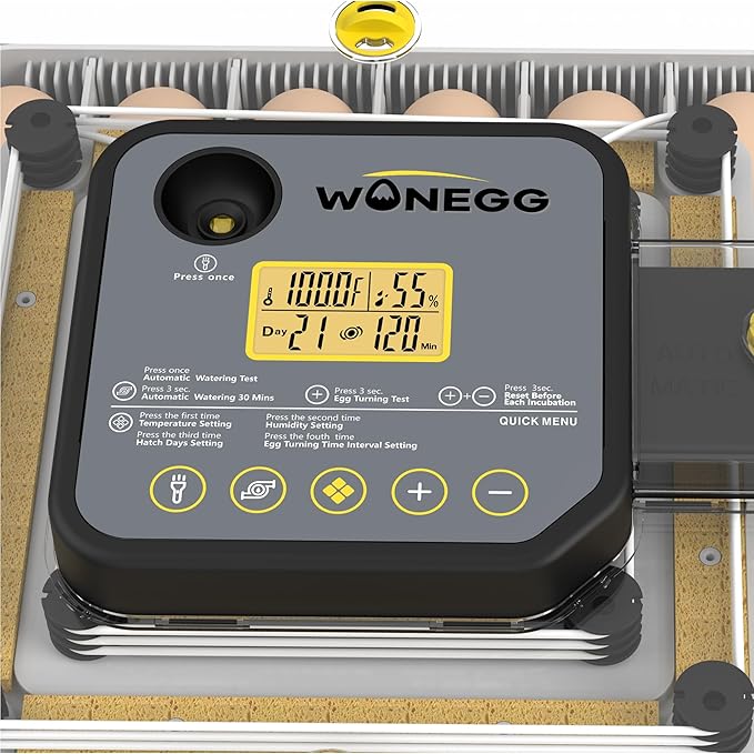 Egg Incubator for Hatching 48 Chicken, Duck, Quail & Goose Eggs – Automatic Egg Turner, Humidity & Temperature Control, Built-in LED Candler, Auto Water Refill, 360° Clear View Digital Poultry Hatcher