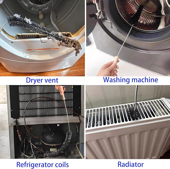 8 Pack Dryer Vent Cleaner Kit, Flexible Dryer Lint Brush Vent Cleaner, Lint Trap Cleaning Tool, Complete Dryer Duct Cleaning Kit for Laundry Room Essentials & Appliance Maintenance, Cleaning Supplies