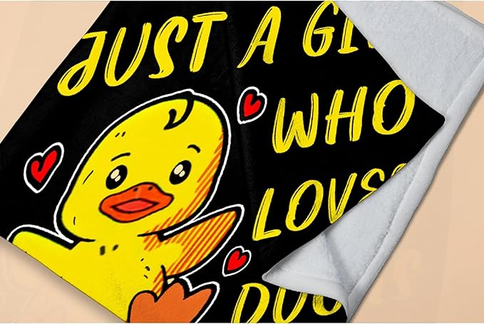 Just Girl Loves Ducks Blanket Soft Blankets and Throws Flannel Cozy Lightweight Quilt Gift Perfect for Bed Sofa Couch-80 x60 Large for Adult