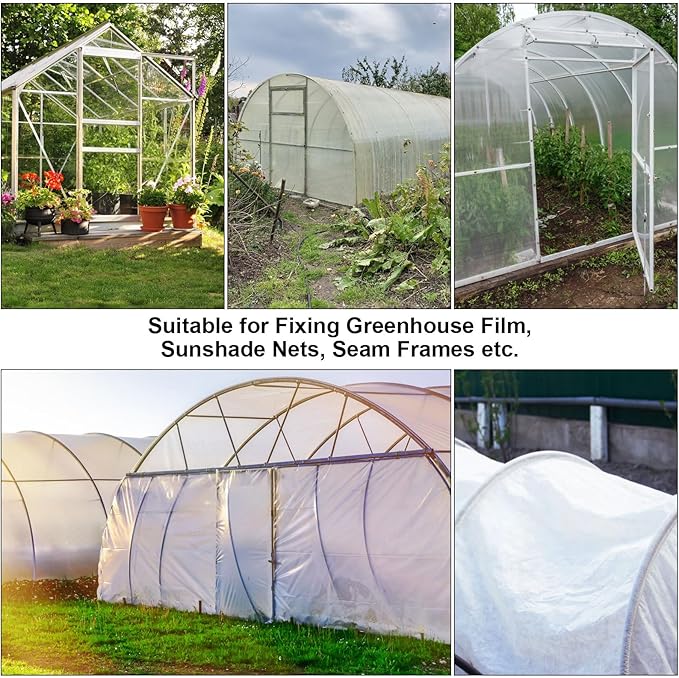 80PCS 3/4 inch Greenhouse Clips White Greenhouse Clamps Black Plastic Clamps Garden Buildings Tube Clips for PVC Pipe Greenhouse Films, Sunshade Nets, Shelters, Farming, Gardening