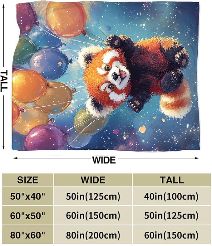 Red Panda Blanket Gifts for Girls Boys Soft Warm Plush Cute Red Panda Animal Throw Blanket Flannel Fleece Fuzzy Blanket for Kids Lover Bed Couch Living Room Decor 60"X50"