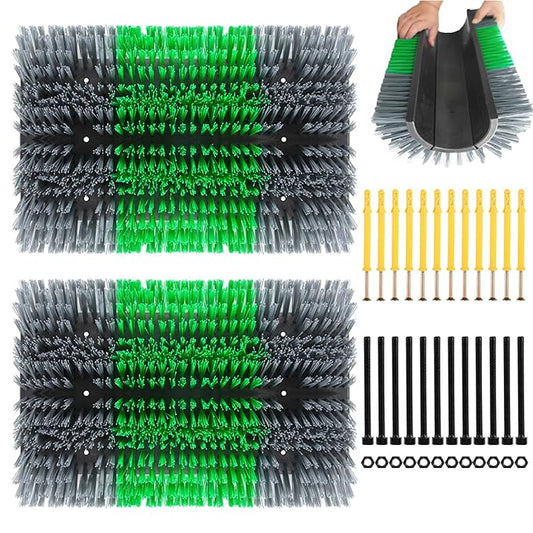 Extra Large Size Livestock Scratching Brush, Upgraded Horse/Goat/Cow/Cattle Scratcher Brush for Grooming, Itch Relief Horse Scratcher Brushes Kit with Two Sets of Mounting Screws(2-Pack,Gray)
