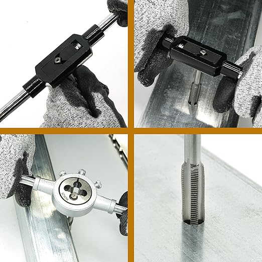 40PCS Tap and Die Set, Metric Screw Threads M3, M4, M5, M6, M7, M8, M10, M12, Both Coarse and Fine Types | Essential Threading Tool Kit with Complete Handles, Accessories and Case