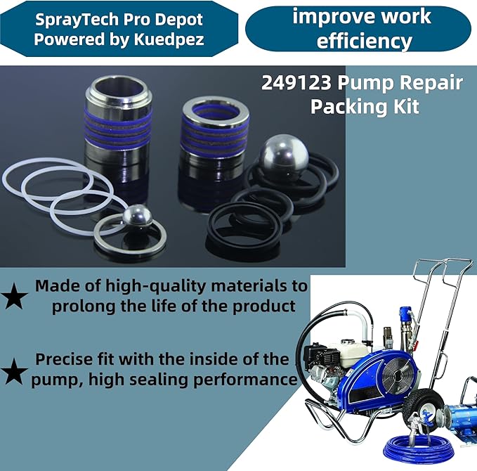 249123 Pump Repair Packing Kit Compatible with Graco 7900 2030 200 300 Airless Paint Sprayer Aftermarket OEM Replacement Seal Kit,Airless Paint Sprayer Accessories