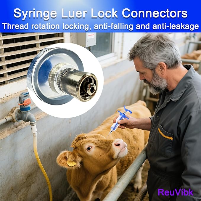 2Pcs 50ML Drencher Medicine, Reusable Adjustable Drench Gun Goat Syringe with Drench Gun Nozzle 10 Needles, for, Cattle, Sheep, Horse, Pig, Large Animal Feeding Syringe