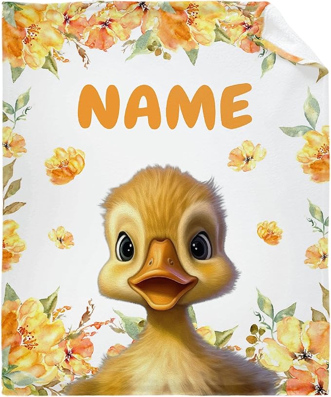 Custom Cute Duck Blanket Soft Blankets and Throws Flannel Cozy Lightweight Quilt Gift Perfect for Bed Sofa Couch-120 x90 Extra Large for Family