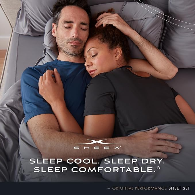SHEEX - Original Performance Sheets Set (King/California King) Royal Plum - Cooling Sheets - Moisture Wicking - 1 Flat Cooling Sheet, 1 Fitted Cooling Sheet, 2 Pillow Covers- Wrinkle Free- Sleep Aid
