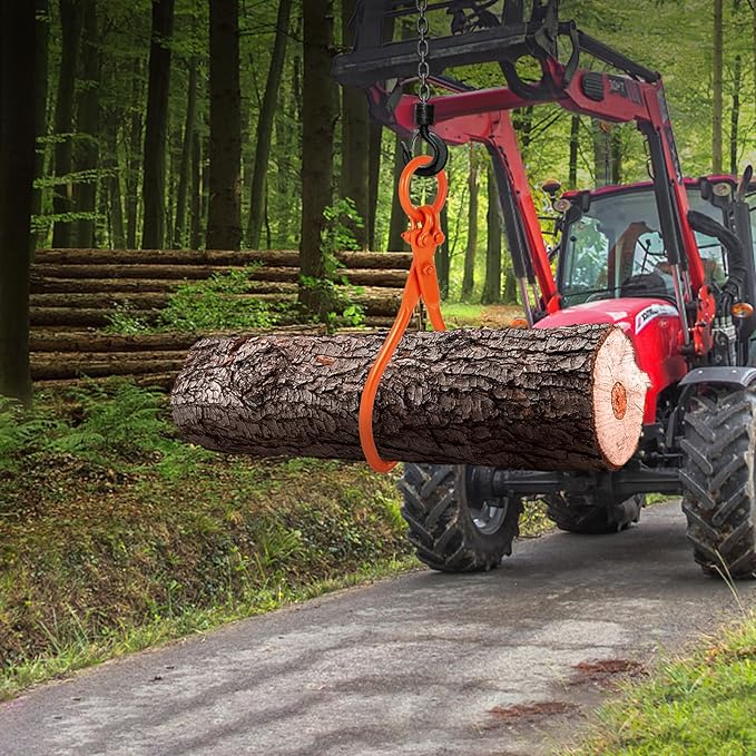 VEVOR Log Skidding Tongs, 18 inch 2 Claw Log Lifting Tongs, Heavy Duty Steel Lumber Skidding Tongs, 772 lbs/350 kg Loading Capacity, Log Lifting, Handling, Dragging & Carrying Tool
