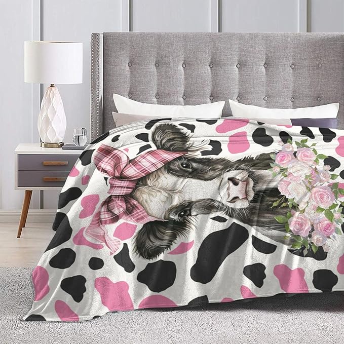 Cow Blanket Cows Throw Blanket Soft Warm Cozy Fuzzy Plush Cows Throw Blanket Gifts for Girls Women Cow Lightweight Fleece Flannel Gift Blankets for Kids Adults 40"X50"