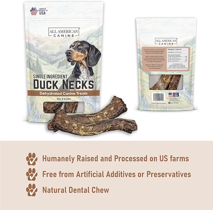 Quack Pack – Dehydrated Duck Feet, Necks, Heads and Jerky for Dogs – Single Ingredient, High Protein Chews – Grain-Free, Made in USA