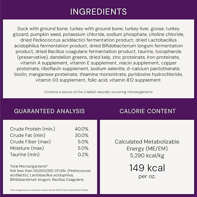 Stella & Chewy's Freeze-Dried Raw Cat Dinner Morsels - Premium Duck & Goose Recipe with 98% Cage-Free Poultry & Organs - Natural Grain-Free Cat & Kitten Food - Made in USA - 18 oz